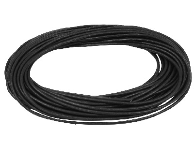 Rundes Lederband, Durchmesser 2 mm, 3 x 1 meter Länge, Schwarz - Standard Bild - 1