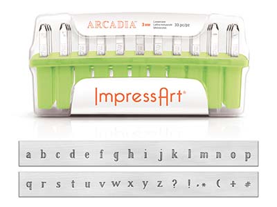 Impressart Punzierstempelset, Kleinbuchstaben arcadia, 3mm