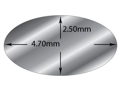Ovaler Draht Aus Sterlingsilber, 4,7 x 2,5 mm, 100 % Recyceltes Silber - Standard Bild - 2