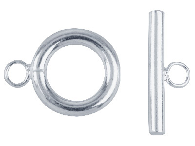 Silberbeschichtete Ring-stab-verschlüsse, 6er-pack