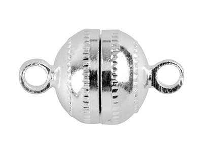 Silberbeschichtete Magnetverschlüsse, Rund, 6er-pack - Standard Bild - 1