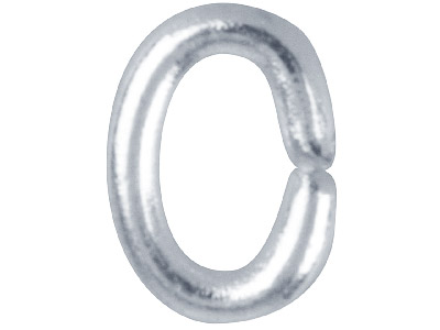 Silberbeschichteter Biegering, Oval, 5,5 mm, 100er Pack - Standard Bild - 1
