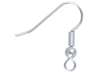 Silberbeschichteter Drahthaken Mit Perle Und Biegung, 10er Pack - Standard Bild - 1