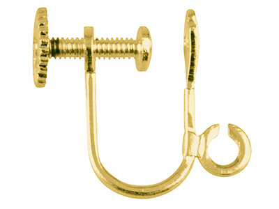 Vergoldetes Ohrschraube Mit Ring, 10er-pack - Standard Bild - 1