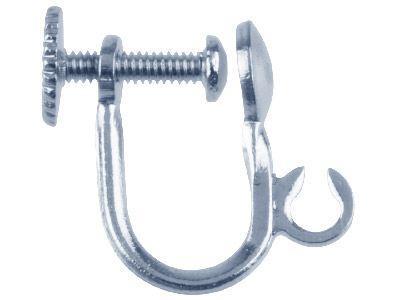 Silberbeschichtete Ohrschraube Mit Ring, 10er-pack - Standard Bild - 1
