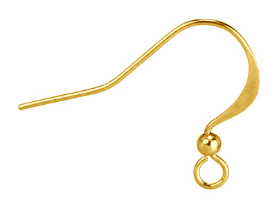 Goldbeschichteter Flacher Drahthaken Mit Perle, 10er Pack - Standard Bild - 1