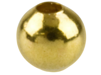 Schlichte, Goldbeschichtete Runde Perlen Mit 2 löchern, 2,5 mm, 50er-pack - Standard Bild - 1