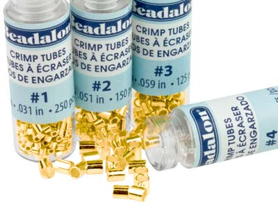 Goldbeschichtete Beadalon Quetschröhre, Set Mit Verschiedenen Varianten, Größen 1-4 - Standard Bild - 1