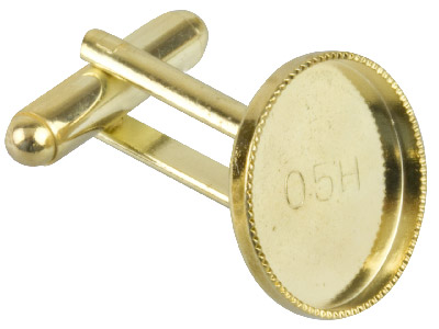 Goldbeschichteter Manschettenknopf Mit Milgrain-rand, 15mm, Rund, 6er-pack
