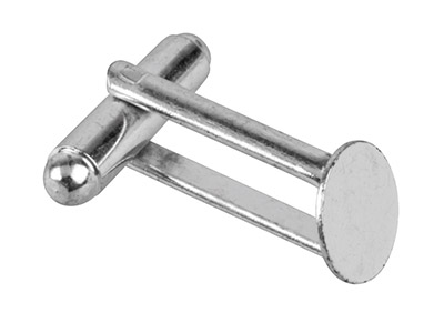 Silberbeschichteter Manschettenknopf Mit 9 mm Flachem Kissen, 6er-pack - Standard Bild - 1