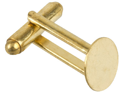 Goldbeschichteter Manschettenknopf Mit 11 mm Flachem Kissen, 6er-pack - Standard Bild - 1