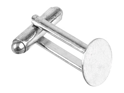 Silberbeschichteter Manschettenknopf Mit 11 mm Flachem Kissen, 6er-pack - Standard Bild - 1
