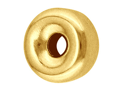 Einfache Flache Perle Aus 9 Kt Gelbgold, 4,0 mm, 2 löcher - Standard Bild - 1