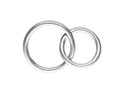 Verschlungene Ringe Aus Sterlingsilber, 10 mm Und 8 mm - Standard Bild - 1