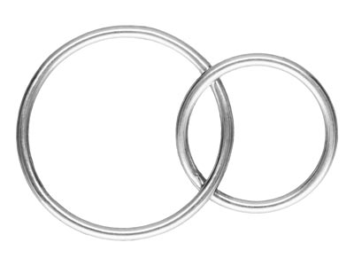 Verschlungene Ringe Aus Sterlingsilber, 16 mm Und 12 mm - Standard Bild - 1
