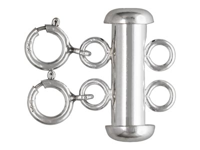 Kettenverschluss Aus Sterlingsilber, Mit 2reihen Ringen, 16 X 4mm,