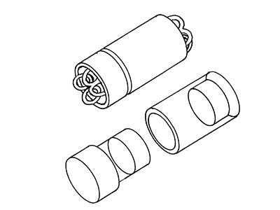Magnetverschluss, Mehrreihig, Walze, 5 mm x 13 mm, Sterlingsilber - Standard Bild - 2