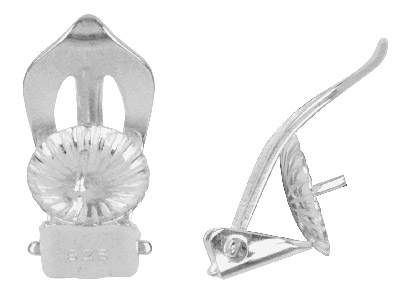 Ohrclippaar Aus Sterlingsilber, 8 Mm, Mit Schale, Passend Für Perle Von 8,5 - 11 MM - Standard Bild - 1