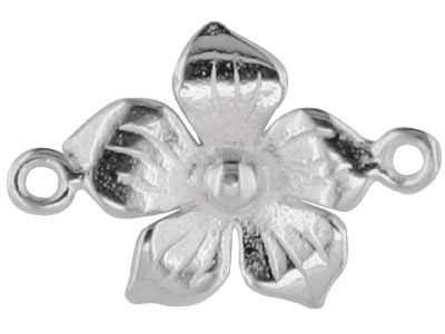 Abstandhalter Aus Sterlingsilber, 10 mm, 5 Blütenblätter - Standard Bild - 1