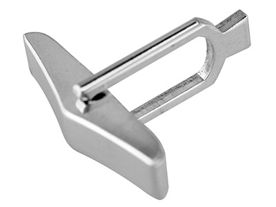 Dreieckiger Manschettenknopfverschluss Aus Sterlingsilber, Fertig Montiert - Standard Bild - 1