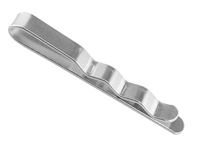 Krawattenclip Aus Sterlingsilber, 50 x 6 mm, Breit, Ohne Punzierung, 100 % Recyceltes Silber - Standard Bild - 1