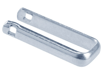 Manschettenknopf Aus Sterlingsilber, U-knebel, Nur Schweres Gewicht, 100 % Recyceltes Silber - Standard Bild - 1