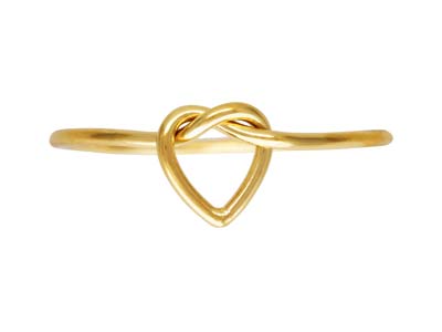 Ring Mit HerzfÖrmigem Liebesknotendesign, Medium, Goldfilled - Standard Bild - 1