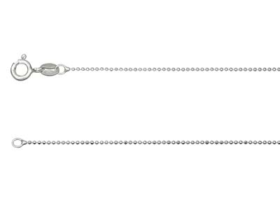 Kugelkette Aus Sterlingsilber, Diamantschliff, 1,0 mm, 50 cm, Ohne Punzierung - Standard Bild - 1