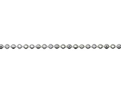 Kugelkette Aus Sterlingsilber, Diamantschliff, 1,0 mm, 50 cm, Ohne Punzierung - Standard Bild - 3