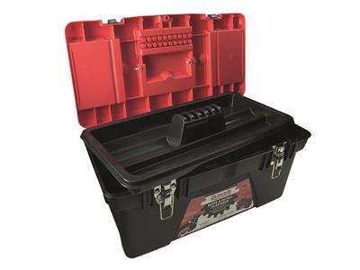 Werkzeugkasten, Schwarz-roter Kunststoff, Groß, Mob - Standard Bild - 2