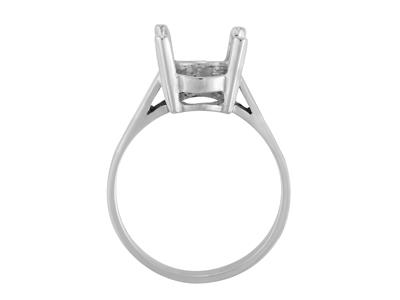 Ring In 4-krallen-fassung Für Einen Ovalen Stein Von 11 X 9 Mm, 800er Weißgold. Ref. 15369 - Standard Bild - 1