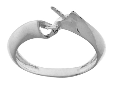 Duo-ring Für Perlen Von 8 Bis 9 Mm, 18 Karat Weißgold, Rhodiniert. Ref. 131 - Standard Bild - 1