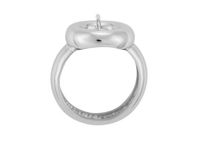 Ring Für Eine Perle Von 8 Bis 10 Mm, 18k Weißgold. Ref. Bg95 - Standard Bild - 1
