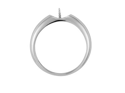 Ring Für Eine Perle Von 7 Bis 9 Mm, 18k Weißgold. Ref. Bg138 - Standard Bild - 1