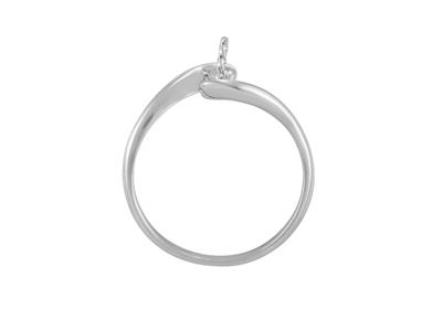 Ring Für Eine Perle Von 7 Bis 9 Mm, 18k Weißgold. Ref. Bg53 - Standard Bild - 1