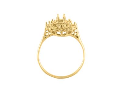 Ring Mit Umrandung, Ovaler Mittelstein 4,5 X 3,5 Mm, 18k Gelbgold. Ref. 16635 - Standard Bild - 1