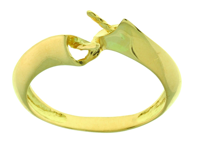 Duo-ring Für 2 Perlen Von 8 Bis 9 Mm, 18k Gelbgold. Ref. 131 - Standard Bild - 1