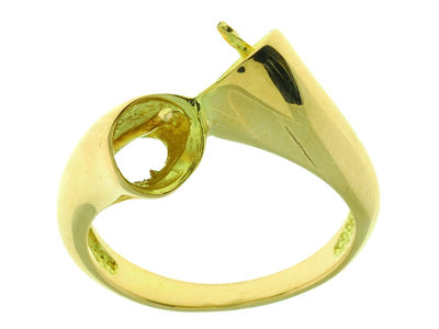 Duo-ring Für 2 Perlen Von 8 Bis 9 Mm, 18k Gelbgold. Ref. 241 - Standard Bild - 1