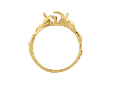 Ring Für Eine 10 MM Große Perle, 18k Gelbgold. Ref. Bg160 - Standard Bild - 1