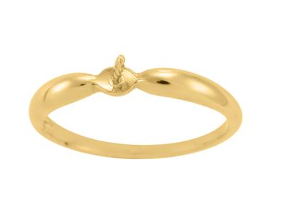 Ring Für Eine Perle Von 7 Bis 10 Mm, 18k Gelbgold. Ref. Bg28 - Standard Bild - 2