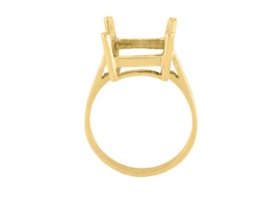 Ring In 4-krallen-fassung Für Einen Rechteckigen Stein Von 14 X 12 Mm, 18k Gelbgold. Ref. 15381 - Standard Bild - 1