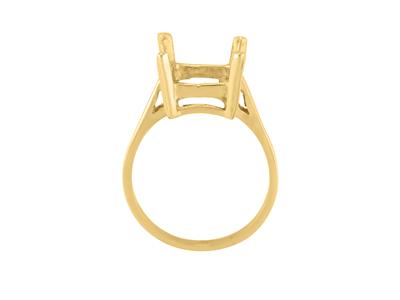 Ring In 4-krallen-fassung Für Einen Rechteckigen Stein Von 14 X 10 Mm, 18k Gelbgold. Ref. 15380 - Standard Bild - 1