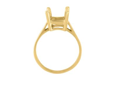 Ring In 4-krallen-fassung Für Rechteckigen Stein Von 10 X 8 Mm, 18k Gelbgold. Ref. 15377 - Standard Bild - 1