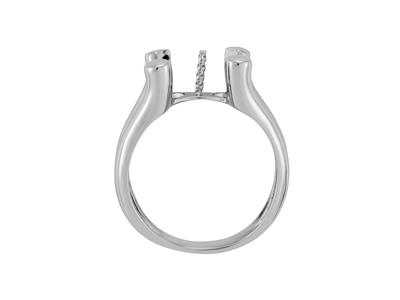 Ring Für Perlen Von 8 Bis 10 Mm, 925er Silber, Rhodiniert. Ref. Bg245 - Standard Bild - 1
