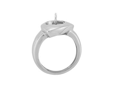 Ring Für Perlen Von 8 Bis 9 Mm, 925er Silber, Rhodiniert. Ref. Bg202 - Standard Bild - 1
