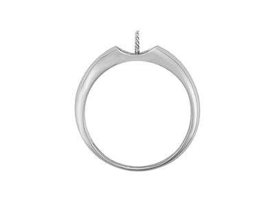 Ring Für Perlen Von 7 Bis 9 Mm, 925er Silber, Rhodiniert. Ref. Bg138, Finger 54 - Standard Bild - 1