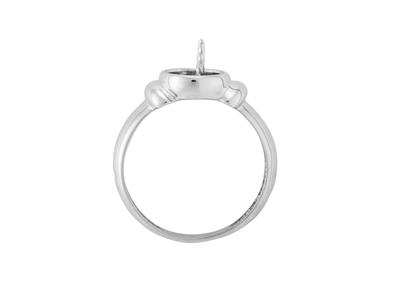 Ring Für Perlen Von 8 Bis 10 Mm, 925er Silber, Rhodiniert. Ref. Bg108 - Standard Bild - 1