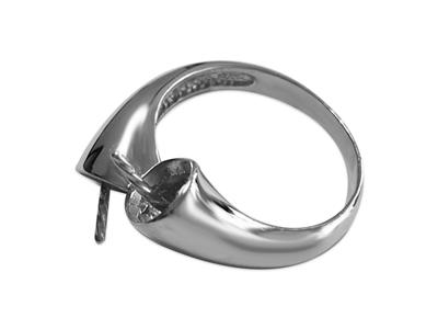Ring Für Perlen Von 9 Bis 11 Mm, 925er Silber, Rhodiniert. Ref. Bg103 - Standard Bild - 1