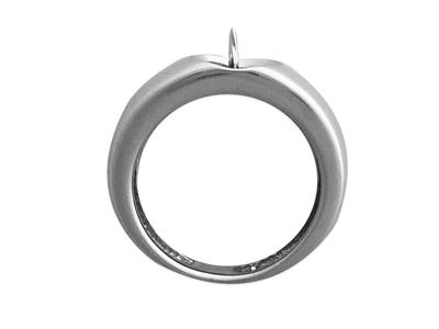 Ring Für 10 MM Perle, 925er Silber, Rhodiniert. Ref. Bg113 - Standard Bild - 3