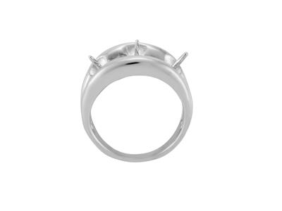Ring Für 10 MM Perle, 925er Silber, Rhodiniert. Ref. Bg215 - Standard Bild - 1